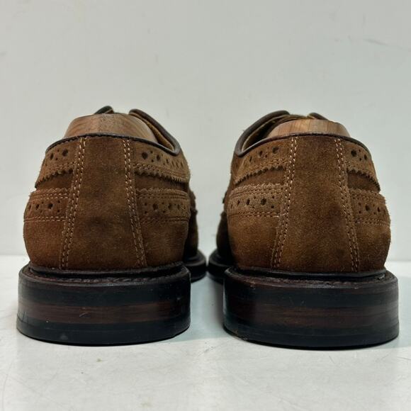 Grant Stone x J. Crew Ludlow Suede Wingtip Longwing Medium Brown Bench Made 7.5 - Picture 6 of 13
